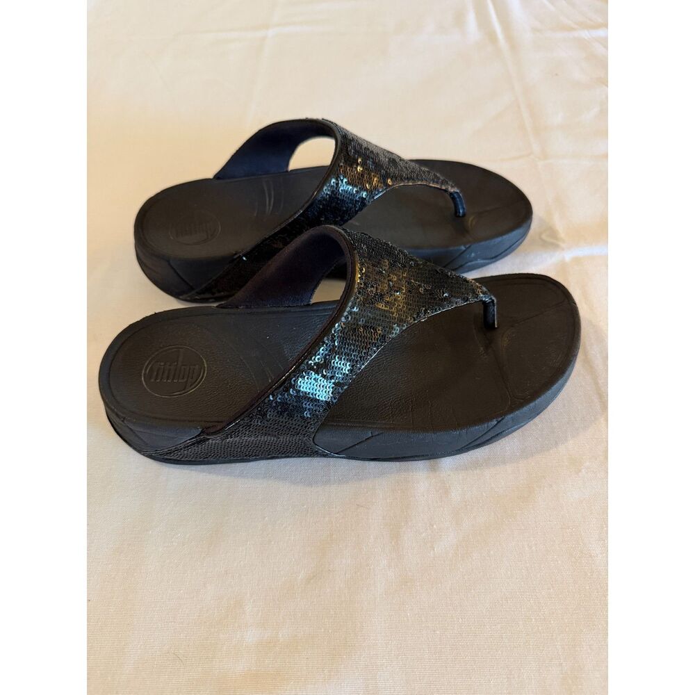 FitFlop Sandals Black Sequins Great Soles Sz 7